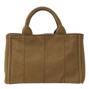 Prada Canapa Canvas Bag Tote Brown